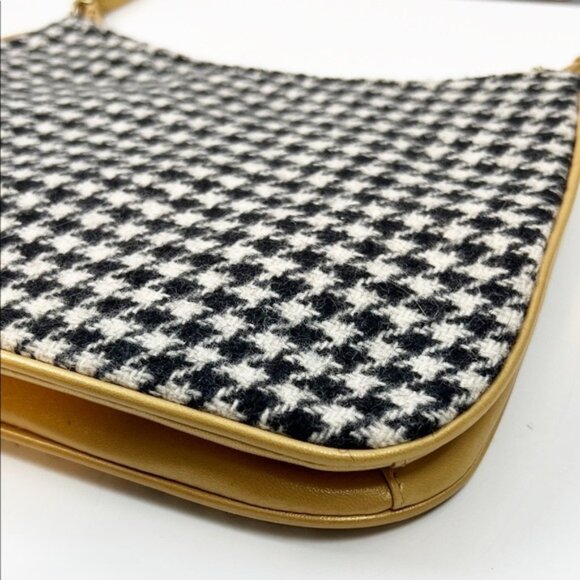 Coach Classic Wool Houndstooth Leather Shoulder Bag 8161 - Picture 6 of 16
